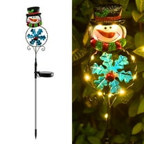 PRETXORVE Solar Powered Christmas Snowflake Penguin Ground Lights Outdoor Garden Decorative Lights