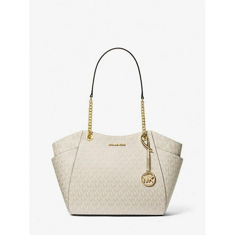 Michael Kors Women's Jet Set Large Logo Shoulder Bag, Pale Gold