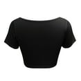 thumbnail image 4 of Womens Button Round Neck Slim Tank Top Crop Top Short Sleeve T-Shirt Blouse, 4 of 6