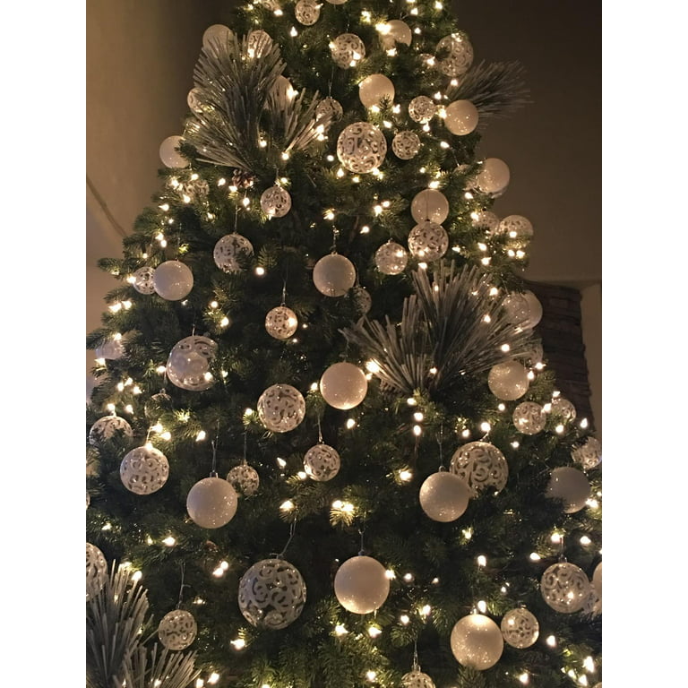 Sleetly 18pk White Christmas Tree Ornaments 2024 Set for ...