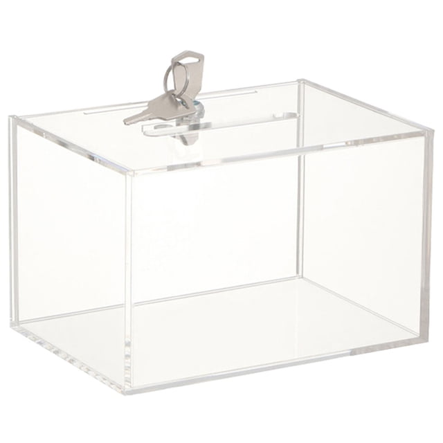 unbranded Caja Transparente Con Cerradura Para Donaciones Y Sugerencias Uso Doméstico Material Acrílico