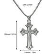thumbnail image 4 of XIVORA Cross Necklace for Men – Polished Stainless Steel Cross Pendant Necklace 24″ Chain, Durable Silver-Tone Men's Necklace, Christian Jewelry Gift for Men, 4 of 5