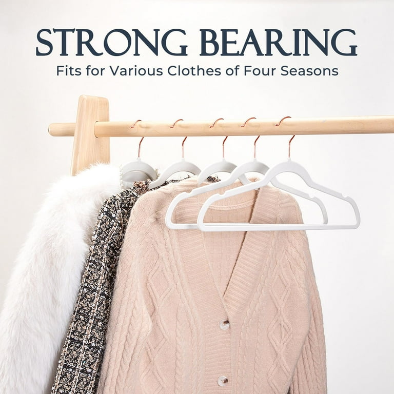 House Day White Velvet Hangers 60 Pack Heavy Duty Space Saving