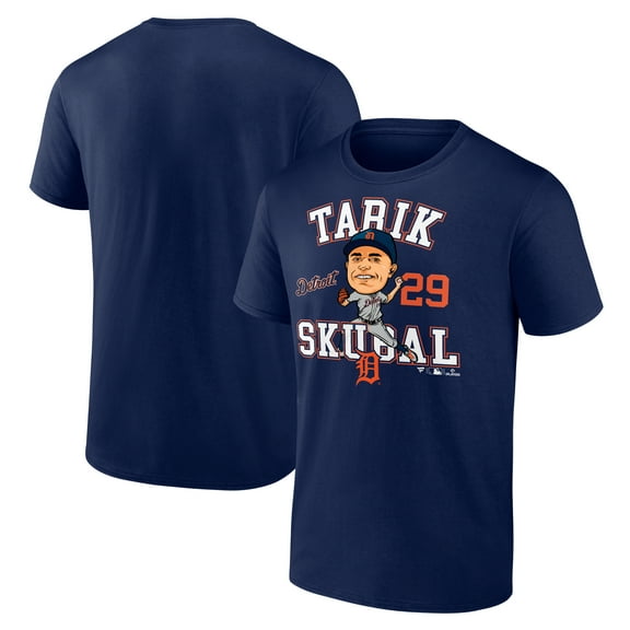 Men's Fanatics Tarik Skubal Navy Detroit Tigers Hometown Caricature Player T-Shirt