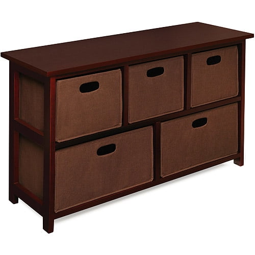 Badger Basket Wooden Storage Cabinet, Wooden Storage Unit With Baskets
