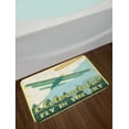 thumbnail image 2 of Vintage Bath Mat, Old School Plane in the Sky Trees Sixties Propeller Engine Historical Flight Murky, Non-Slip Plush Mat Bathroom Kitchen Laundry Room Decor, 29.5 X 17.5 Inches, Multicolor, Ambesonne, 2 of 2
