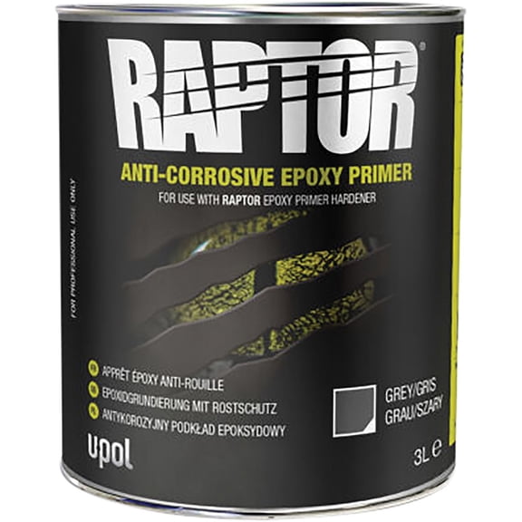 RAPTOR ANTI-CORROSIVE EPOXY PRIMER, GRAY, 3 LITERS UPL-UP4834