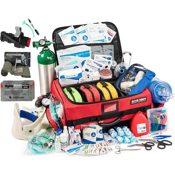 Scherber Ultimate First Responder Trauma kit O2 W/Bleeding Control - Fully Stocked