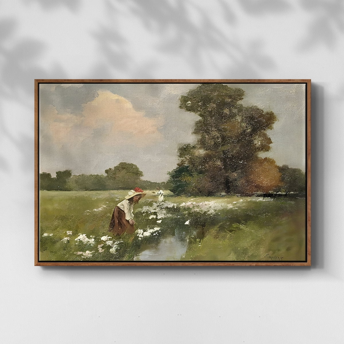 Vintage Landscape-CCLXII By Wexford Home Framed in Walnut Wood Gallery Wrapped Canvas 27 in. x 41 in.