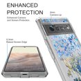 thumbnail image 3 of Google Pixel 6 Pro Case, Rosebono Hybrid Bling Glitter Sparkle Epoxy Graphic Marble Colorful Silicone Skin Cover Armor Case for Google Pixel 6 Pro (Blue), 3 of 6