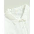 thumbnail image 5 of Suagox Kids Toddler Baby Summer Tops, Short Sleeve Lapel Collar Solid Color Button Down Shirts,1-7 Years, 5 of 8