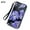 Peach blossom Purple, variant on Women's RFID Block Leather Floral Zip Around Cell Phone Clutch Wallet