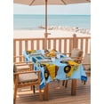 thumbnail image 2 of Outdoor Tablecloth with Umbrella Hole for Patio/Picnic/Party/Camping, Yellow Truck Waterproof Table Cloth Rectangle Table Cover Washable, Stars Navy Blue Checkered Modern Farmhouse Art (60"x 102"), 2 of 8
