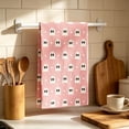thumbnail image 2 of Hand Towel,Light-Pink Soft Absorbent Ghost Print Pattern Towel for Bathroom Kitchen Home Decor 23.62x15.75 Inch, 2 of 8