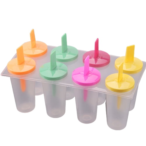 Plastic Frozen Ice Cream Mold Juice Popsicle Maker Ice Lolly Mould 4 Cell L9F0