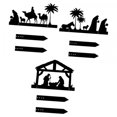 thumbnail image 1 of Letrero de jardín con silueta de escena de la Natividad, decoración navideña para jardín, regalo versátil para jardín Estilo ABC, 1 of 9
