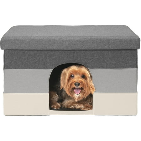 UPC: 0842229114003 | FurHaven Pet Products Large Pet House Ottomon for Dogs & Cats – Hygge Stripe
