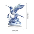 thumbnail image 2 of BUDAO00 Ceramic Chinoiserie Hummingbird Sculpture for Bathroom, Office, Room and Living Room Display Styling, Sculptural Figurine for Shelf or Coffee Table Decor, Blue & White, 2 of 6