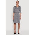 thumbnail image 2 of Womens Striped Button Front Shirt Dress with Tie Waist Belt, 2 of 4
