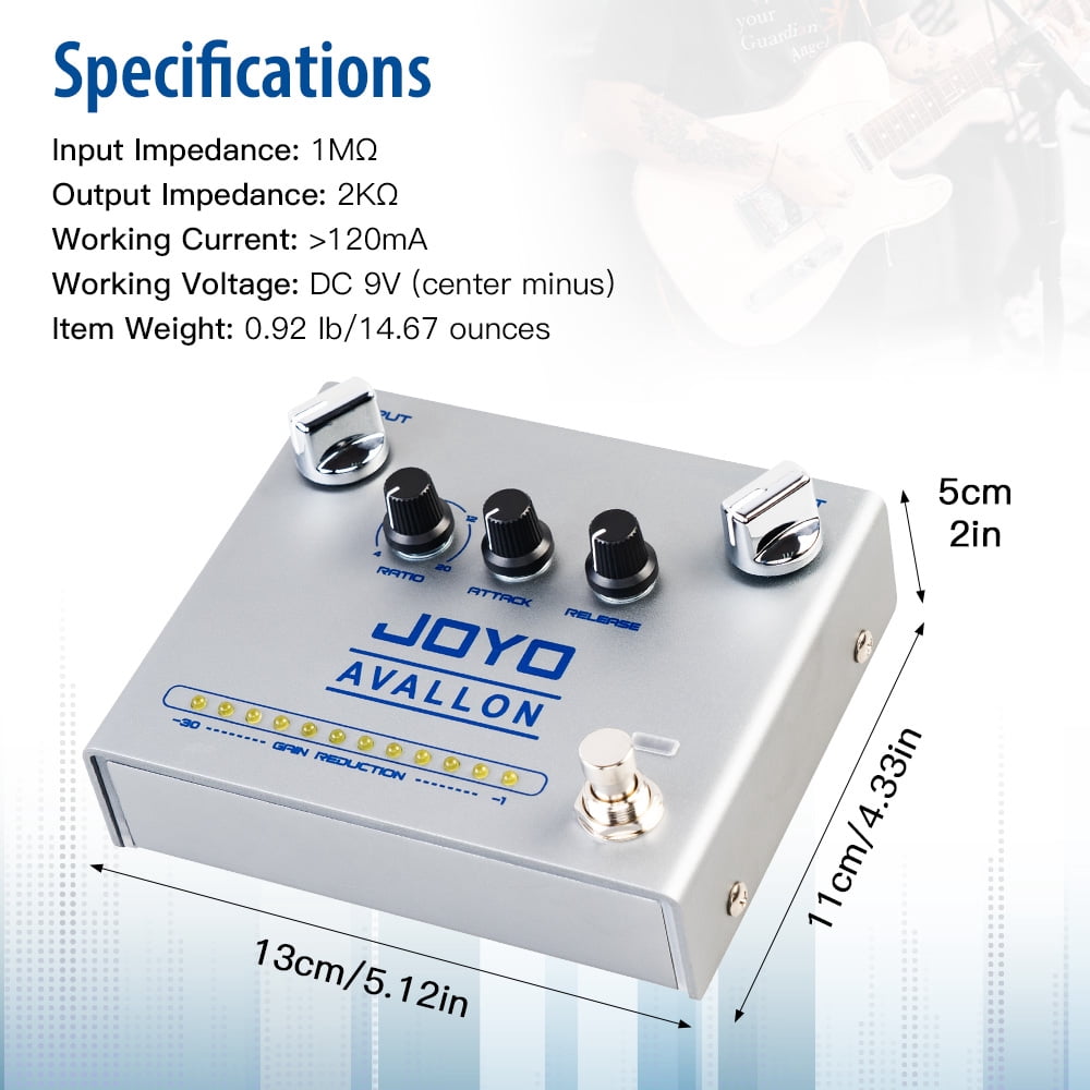 JOYO R-19 Compressor Guitar Pedal Dynamic Feedback True Bypass Electric Guitar Bass