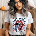 thumbnail image 2 of Party in the USA Shirt – Funny Patriotic Lips Graphic Tee, CarolinaBlue, Size S, 2 of 6