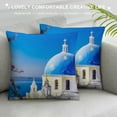 thumbnail image 3 of Nawypu  Throw Pillow Cover - Santorini Oia Architecture Greece Blue White, 3 of 5