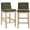 Green Linen - Antique Brown(white Washed), variant on Zesthouse 25.8" Modern Bar Stools Set of 2, Wooden Counter Height Barstools with Back, Upholstered Linen Counter Stools with Distressed Solid Wood Legs for Kitchen Island, Beige