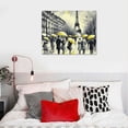 thumbnail image 5 of Orinice Eiffel Tower Street Scene Yellow Umbrellas Fine Art Poster Print Wall Painting for Home Decor  Fashion Kitchen Wall Pictures Canvas Living Room Bedroom Office Wall Decor 20x16in, 5 of 6