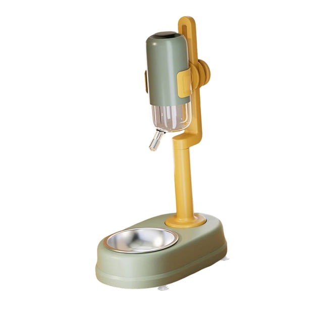 Dispensador de agua estancada para mascotas Alimentador automático de alimentos desmontable para mascotas, tazón de comida para Verde