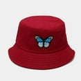 thumbnail image 2 of Beugl Bucket Hat, Women's Butterfly Print Visor Hat Bucket Hat Basin Going out Bucket Hat Beach Hat, Sun Hats for Women Wine One size, 2 of 2