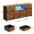 thumbnail image 2 of 55 inch TV Stand Dresser for 32/45/55/65 inch TVs,Entertainment Center with 12 Drawers and Charging Station,Media Console Table with LED Lights, Chest of Drawers for Bedroom, Brown, 2 of 8