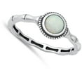 thumbnail image 4 of CHOOSE YOUR COLOR Bali White Simulated Opal Ring .925 Sterling Silver Band CZ Female Size 8, 4 of 4