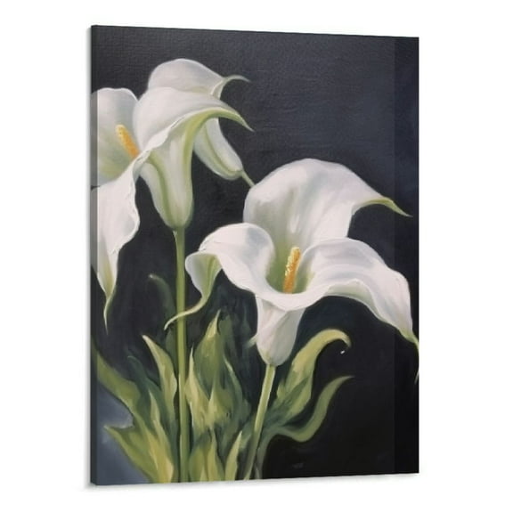 Creowell Calla Lily Wall Art Watercolor Flower Wall Art Plant Wall Art Flower Oil Painting Canvas Art Poster and Wall Art Picture Print Modern Family Bedroom Decor 16x20 Inch