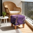 thumbnail image 4 of SCRAWLGOD Dark Violet Marble Print Ottoman Cover, Comfortable Foot Stool Sofa Slipcovers Washable Covers for Square Footrest Stool with Elastic Bottom, 4 of 7