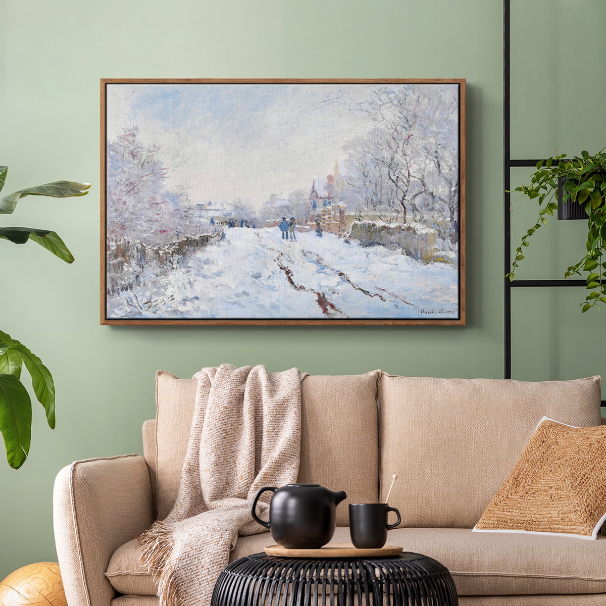 Vintage Landscape-CCXCV By Wexford Home Framed in Walnut Wood Gallery Wrapped Canvas 17 in. x 25 in.
