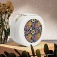 thumbnail image 6 of Yiaed Colorful Compasses Print Travel Jewelry Case Bridesmaid Gift Boxes Jewelry Travel Organizer Small Round Jewelry Box Mini Storage-White, 6 of 7