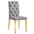 thumbnail image 1 of Chaise de salle à manger grise Canadian Roma, pieds dorés, 1 of 3