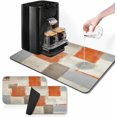 thumbnail image 1 of Coffee Mat for Countertops, Orange Brown Grey Painting Abstract Dish Drying Mat 2 Pcs for Kitchen Coffee Bar Accessories, Fit Under Coffee Maker Espresso Machine Dish Rack Hide Stain Rubber 12x19in, 1 of 6