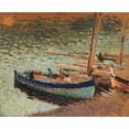 thumbnail image 3 of Henri Martin 24x20 Black Modern Framed Museum Art Print Titled - Bouquet of Blueberries-Boats at the Port (1930-1932), 3 of 5