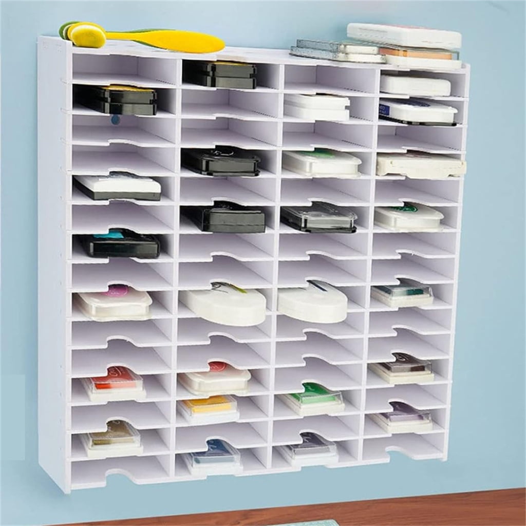 CIYISON Multifunctional 18/36/51/60 Grids Inkpad Organizers for Craft Wall or Desk Storage with Stainless Steel Hook Designs