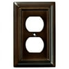 brainerd 126340 wood architectural single duplex outlet wall plate / switch plate / cover, espresso