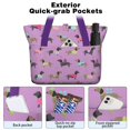 thumbnail image 2 of Tote Bag for Women - Colorful Funny Dachshund Shoulder Bag - Large Utility Work Duffle Bag with Zipper Handbag for Travel, Work, Sprots, 2 of 5
