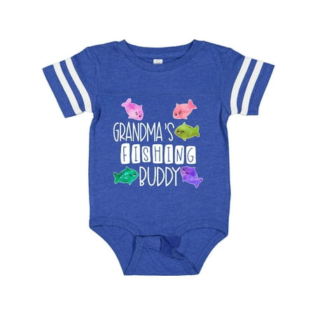 

Inktastic Grandma s Fishing Buddy with Colorful Fish Gift Baby Boy or Baby Girl Bodysuit