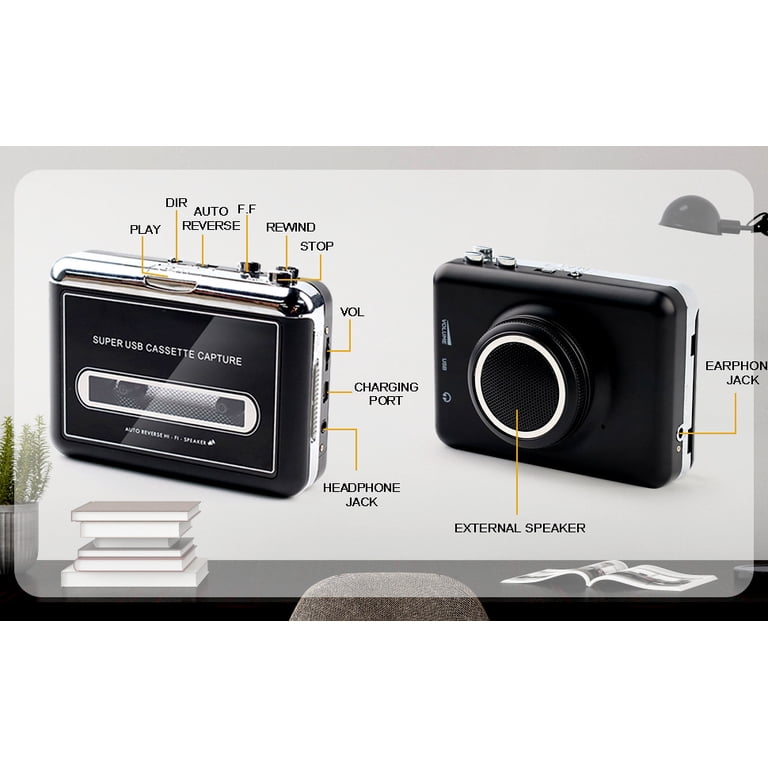 Lecteur De Cassettes Walkman Bluetooth TON007B - Auto Reverse Stéréo Avec Casque Et FM
