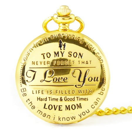 To My Son I You Retro Series Pocket Watch Quartz Watches Pendent Necklace Watch Chain Best Christmas Gift for (The Best Pocket Watches)
