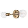 thumbnail image 2 of Globe Electric Alexandria 2-Light Reversible Metal Vanity Light, Matte Brass, 51736, 2 of 7