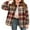 F-brown Red-38, variant on KISSMODA Plaid Button Down Western Long Sleeve Casual Collared Blouse Girls' 3-14Y