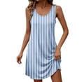 thumbnail image 5 of Dolkfu Women'S Summer&Fall Dresses French Style Sleeveless Multicolor Crew Neck Mini Bodycon Dresses Striped Casual Slim Dresses Multicolor,L, 5 of 6