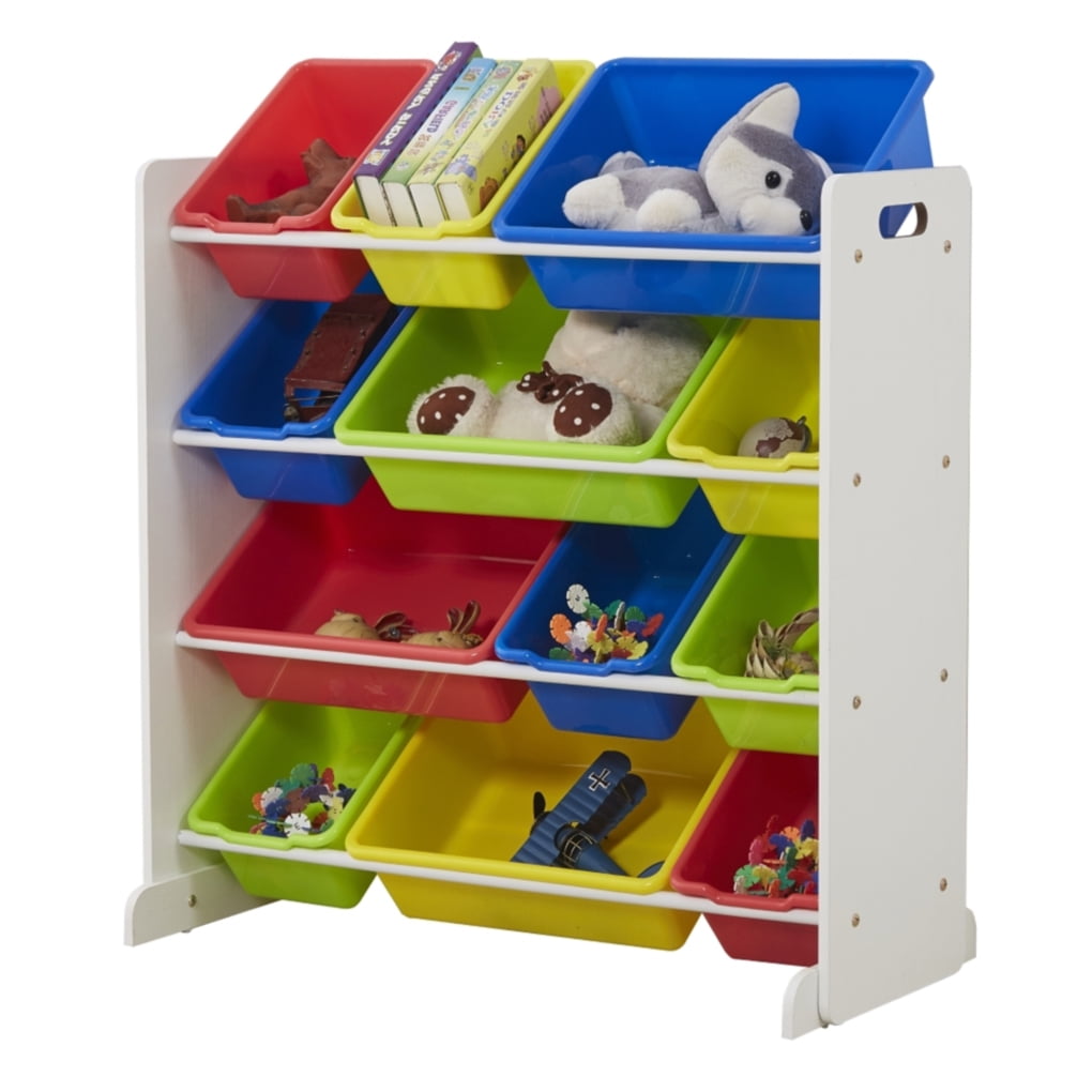 toy rack with bins