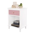 thumbnail image 2 of Resenkos Wooden Nightstand for Kids Bedroom with 1 Drawers & Open Cubby, Gray&Pink, 2 of 9